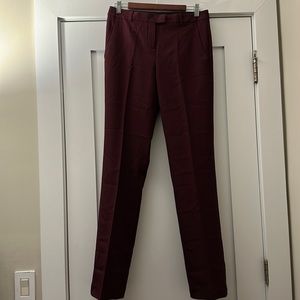 Theory burgundy slim leg dress pant
